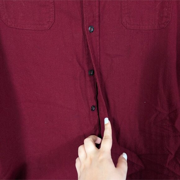 Woolrich 100% Brushed Cotton Flannel Button Down Shirt Mens XXL Wine Red Casual - Picture 4 of 9